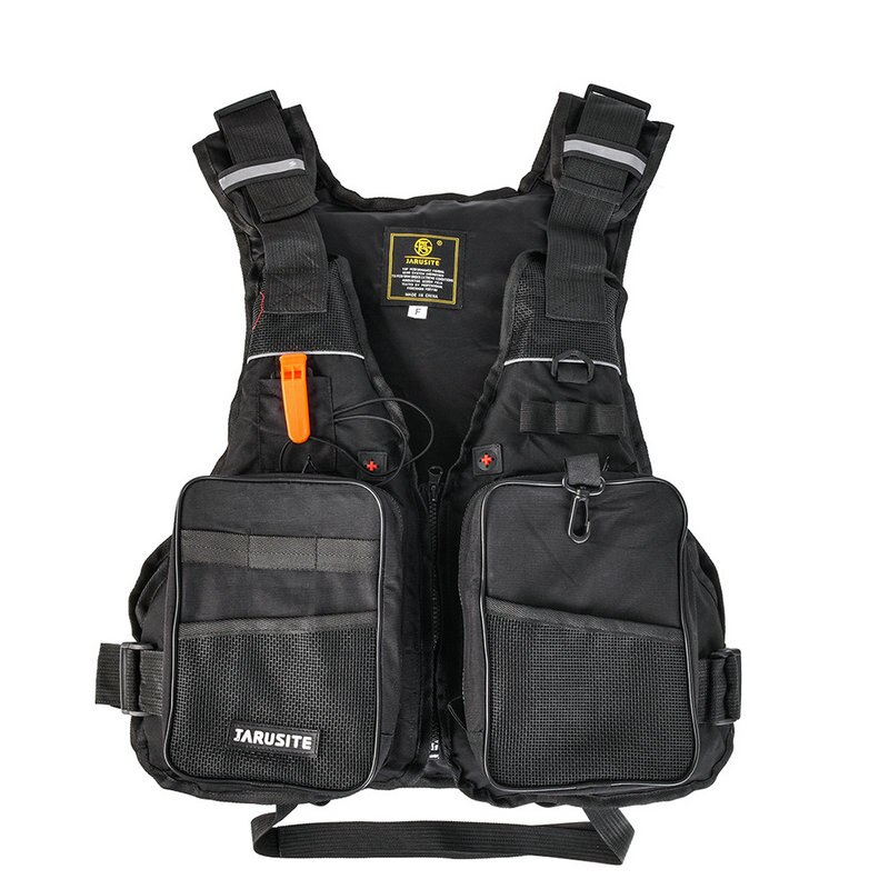 1PC Fly Fishing Vest Multifunction Pockets Mesh Fishing Backpack Fly Fishing Jacket Floatation Floating Vest Fly Fishing Vest: black