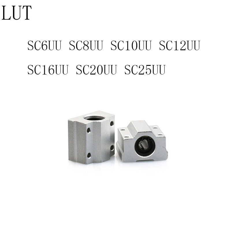 4pcs SC6UU SC8UU SC10UU SC12UU SC16UU SC20UU SC25UU 12mm linear motion slide block for linear shaft CNC parts 3d printer parts