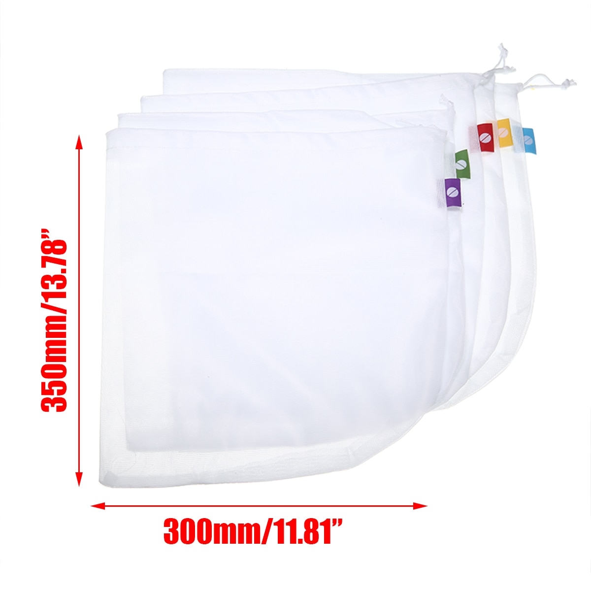 5Pcs 35*30cm Reusable Mesh Produce Bags Grocery As A Nut Milk Bag Eco Friendly For Vegetable Fruit Storage Bags