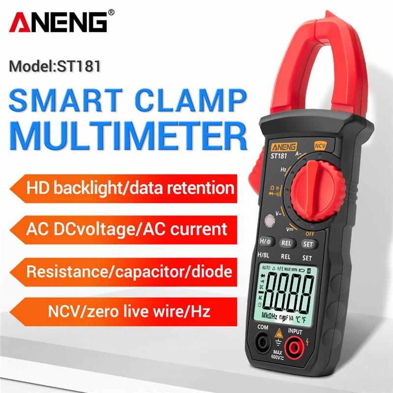 ST181 Smart Digital Clamp Meter High-precision Multimeter 400A AC/DC Clamp Meter Digital Display Backlight Clamp Meter