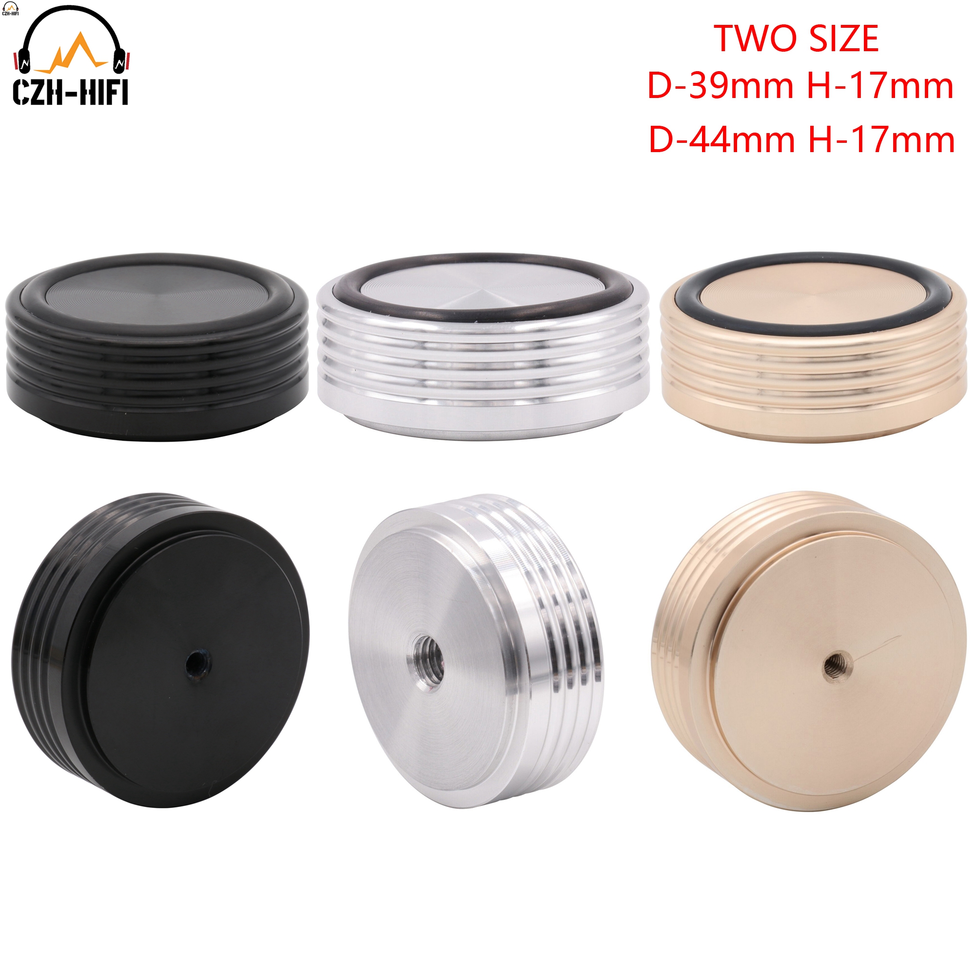 44Mm 39Mm Machinaal Bewerkte Massief Aluminium Luidsprekerisolatie Standaard Basisversterker Cd-Speler Draaitafel Spike Feet Mat Pad Cone Audio Diy