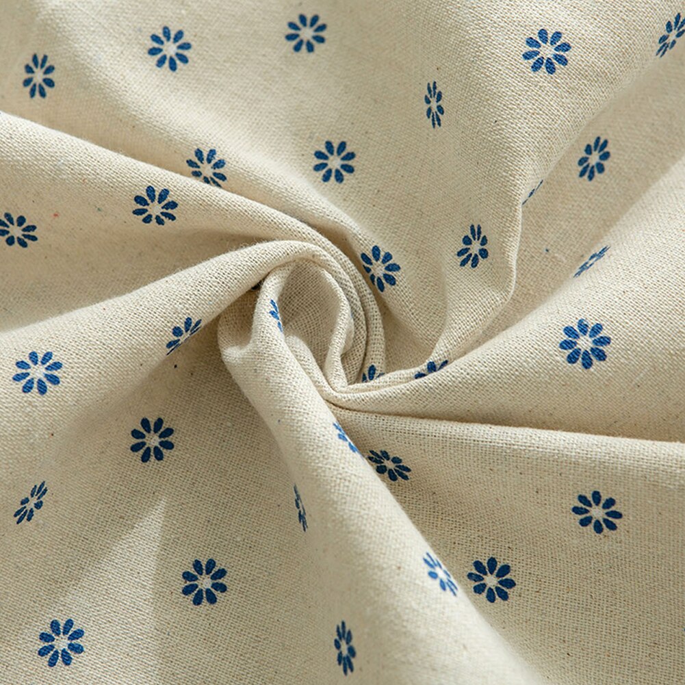 Blå daisy trykt have bomuld linned duge husholdningsovertræk håndklæde kvast blonder duge køkken tilbehør