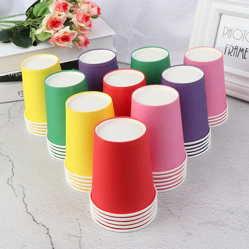 10 Stuks Pure Colour Party Wegwerp Bekers Sap Cup Diy Decoratie Baby Shower Kids Verjaardag Bruiloft Picknick Servies Supply