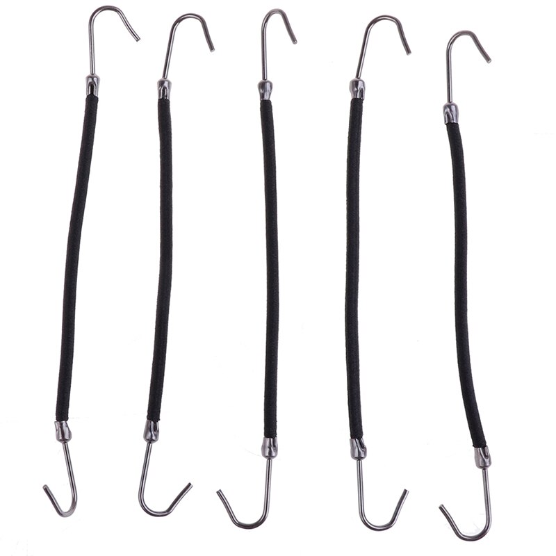 5 stücke Elastische Haken Pferdeschwanz Clips BöGen Mädchen Bands Gummi Mit Haken Halfter Bungee Dicken Haar Headwear Haar Zubehör: Schwarz