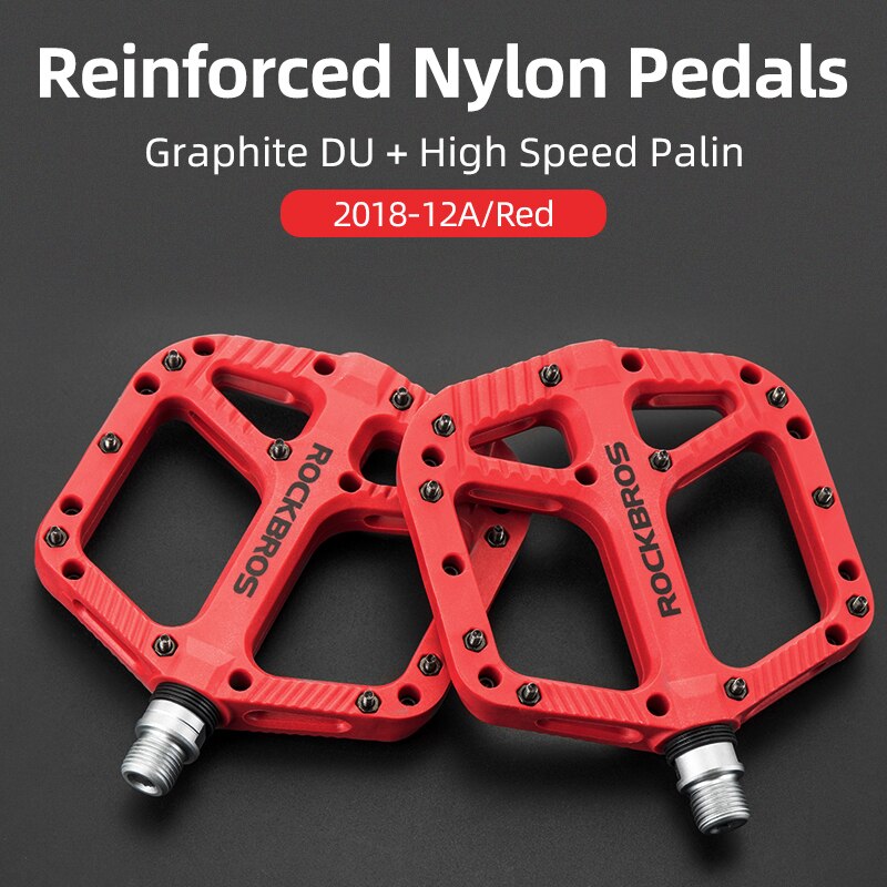 ROCKBROS Ultralight Seal Bearings Bicycle Bike Pedals Cycling Nylon Road bmx Mtb Pedals Flat Platform Bicycle Parts Accessories: 2018-12ARD