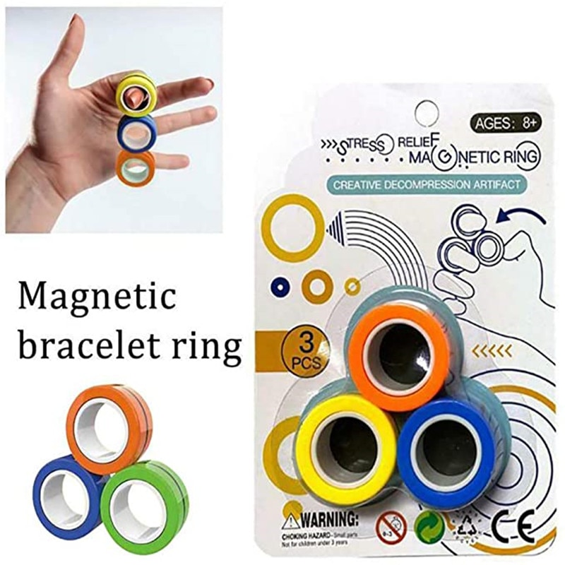 Magnetische Finger Ring Rotator Finger Druck Linderung Spielzeug Verwendet Zu Entlasten Autismus Angst Fingerspitze spiel Anti-betonen Ring Spielzeug