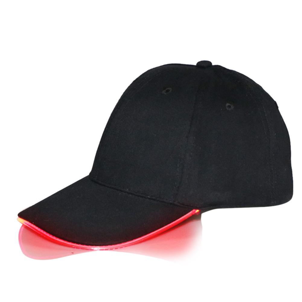 Nueva gorra de béisbol gorra de Hip Hop gorra de fibra óptica sombrero brillante LED de fibra óptica iluminador ajustable Unisex sombrero de sol
