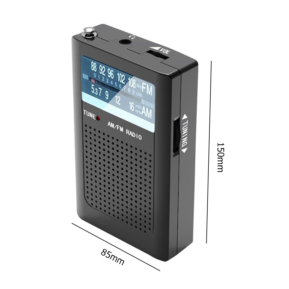 Pocket Mini Radios Built-in Antenna Battery Operated Protable AM FM Radio Reciver with Loud Speaker Dual-channel Stereo Audio
