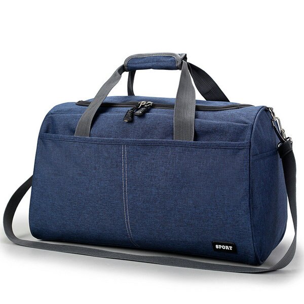 Bolso deportivo de viaje para hombre, bolso cilíndrico para negocios, bolso cilíndrico para mujer, bolso de hombro tipo bandolera para fin de semana, de lona, para exteriores, LGX64: Blue Small