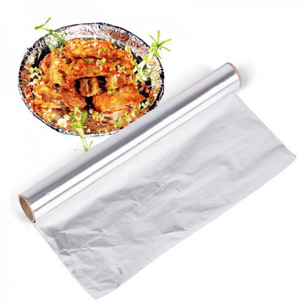 5m*30cm Tin Foil Paper Food Pack Cook Baking BBQ Grill Silver Baking Tinfoil Paper Sheet Roll Barbecue Cooking