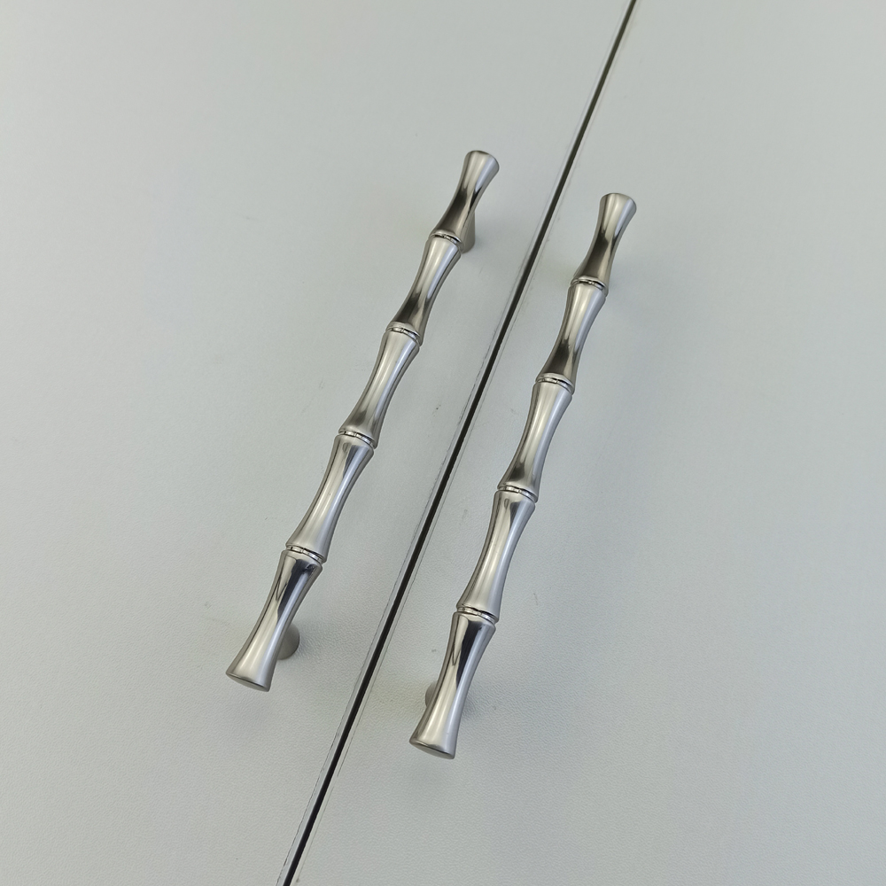 Bambus-Stil Griff für Möbelbeschläge Chrom Bronze- Griff Küchenschränke Tür Schublade Knopf Kleiderschrank Schrank Griff zieht