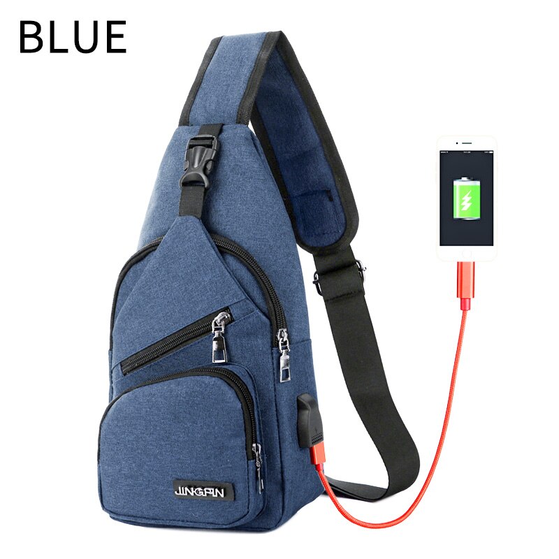 Markroyal esporte usb de carregamento sacos crossbody para as mulheres mensageiro saco de ombro de viagem curta de náilon para saco de peito: Blue