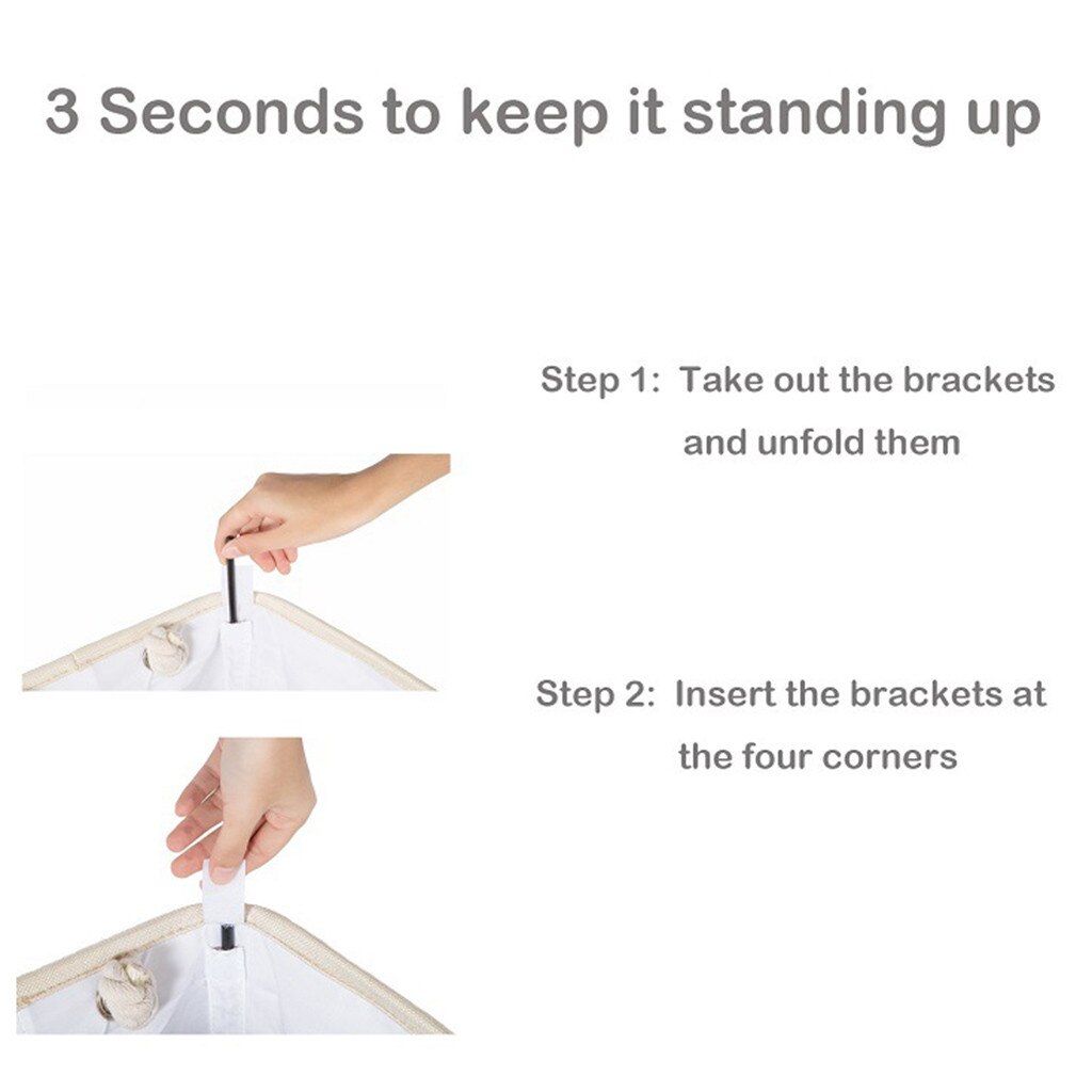 Foldable fabric laundry basket with Handles Cotton linen linen clothes storage bucket basket square laundry basket