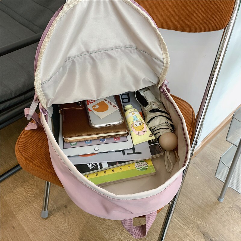 Mochila de Nylon impermeable de gran capacidad para mujer, bolso de viaje multibolsillo, escolar de gran capacidad,