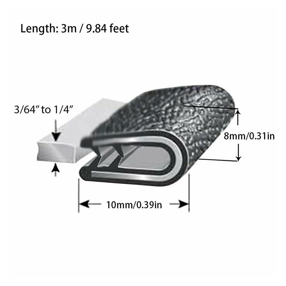 3M Car Door Seal Strip Car Door Edge Rubber Weatherstrip Protector Edge Trim Guard Strip Pinch Weld