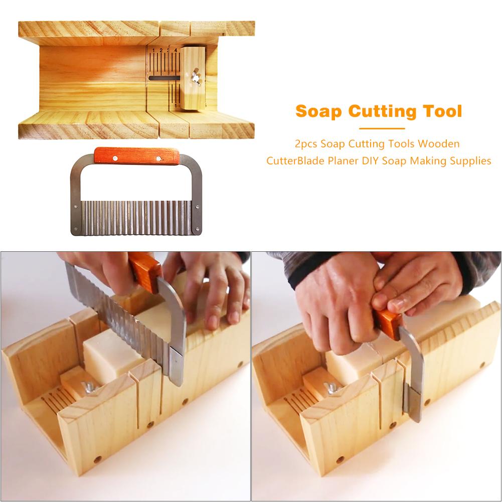 Juego de Herramientas para cortar jabón de 2 uds, hoja de cortador de madera de doble canal, DIY, fabricación artesanal de jabón, suministros para el hogar