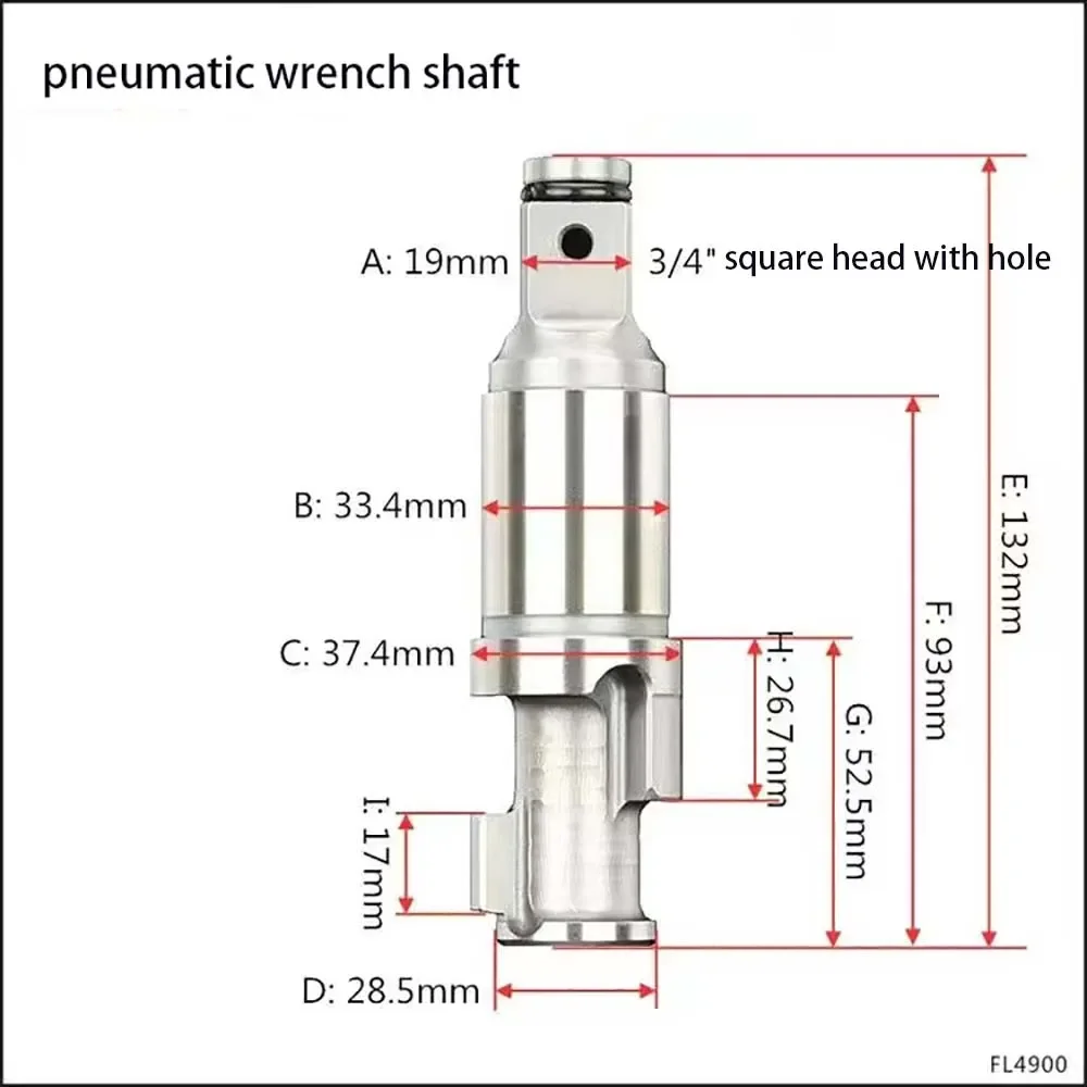 1PC 1/2 3/4 1" inch Pneumatic Tools Air Impact Wrench Anvil Driver spindle Axis Hammer block Repair Parts: Orange