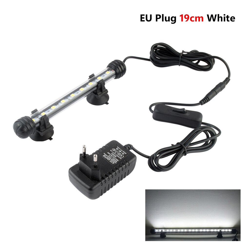 Lampe Submersible US 220V V | Lampe US, V, projecteur d'aquarium, télécommande 19 / 28 / 38/48cm, prise US, éclairage direct: 19CM White