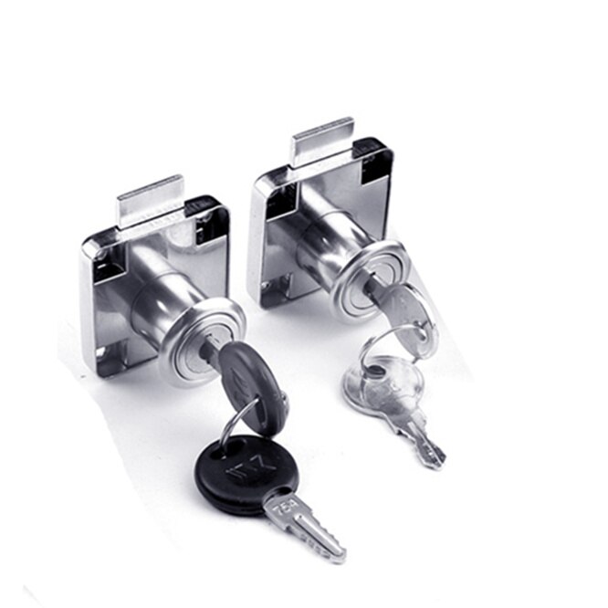 10pcs/lot Cold Rolled Steel Drawer Lock Durable Desk Wardrobe Furniture Cabinet Lock Core with 2 Keys Security Hardware