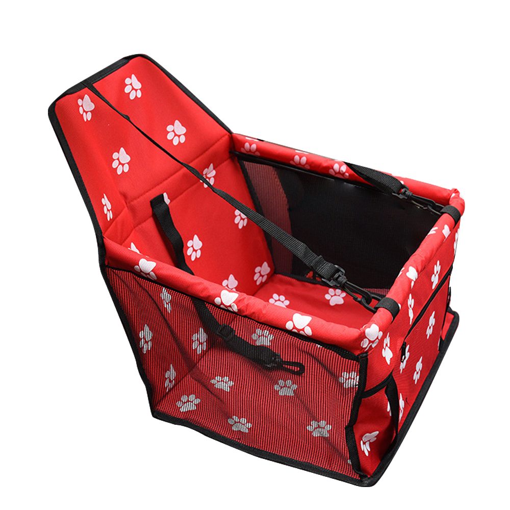 Huisdier Autostoel Stoelhoes Voor Hond Kat, draagbare 2-In-1 Hond Seat Bescherming Antislip Waterdicht Met Veiligheidsgordel: 40x30x25cm red 1