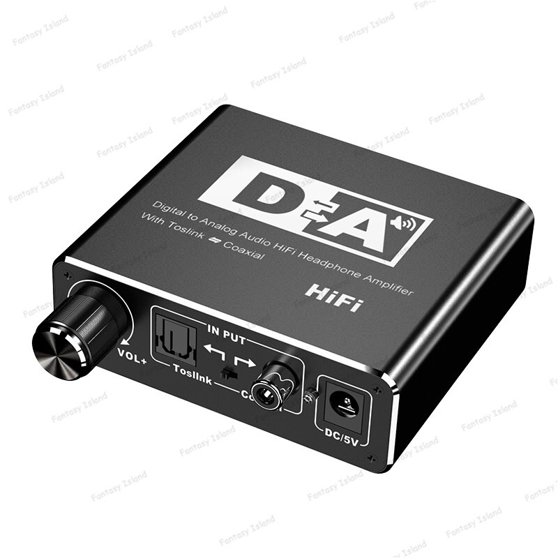 HW-30DA Digital to analog fiber converter coaxial to 5.1 channel audio decoder 3.5 headphone with adjustment