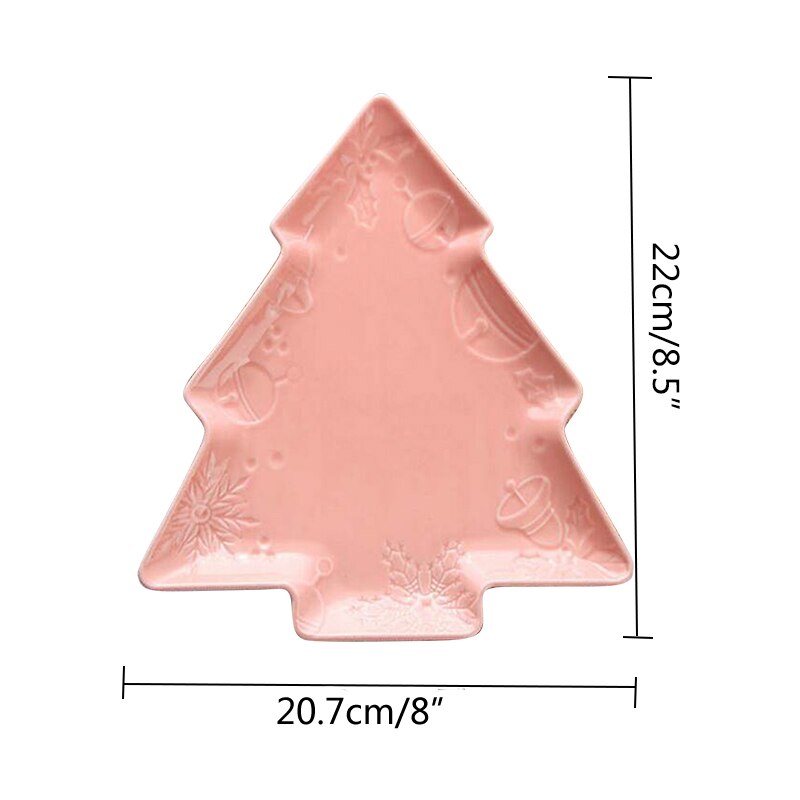 Juego de vajilla de porcelana para árbol de Navidad, platos de cerámica para ensalada, pastel, fruta, postre, dulces, colorido, 1 unids/set
