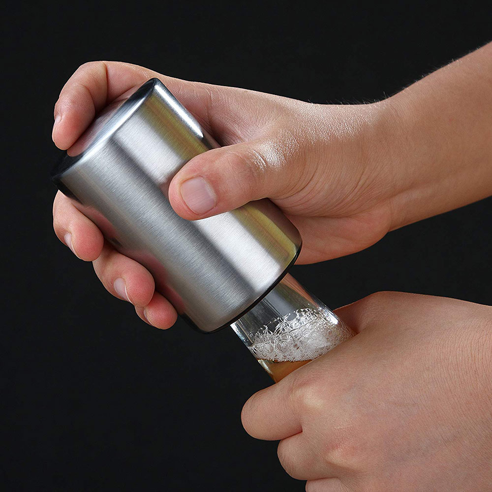 Magnetisk automatisk ølflaskeåbner rustfrit stål magnetkrukkeåbner køkkenbar tilbehør vin dåseåbnere