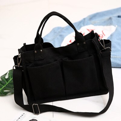 Toile décontracté grands sacs à main grande capacité sac de loisirs multi-poches concepteur pratique étudiant poches fourre-tout sac de messager
