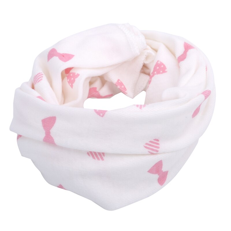 Winter Scaf Kids Boys Girls Cotton Multi Use Neck Cover Warm Scarf Hat Bandana Cute Print Cartoon Scarf Clothing Accessories: White bow