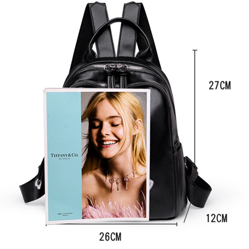 Zacht Leer Crown Decoratie Vrouwen Rugzak Effen Kleur Grote Capaciteit Mode Rugzak Vrouwelijke Casual Reizen Draagbare Bagpack