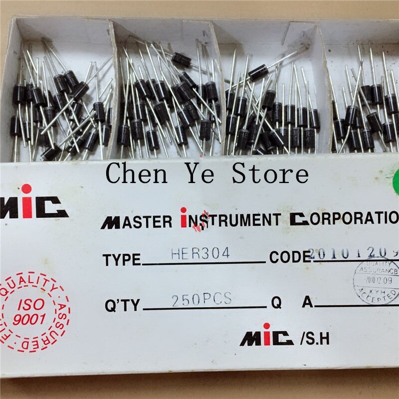 50Pcs Gelijkrichter Diode Mic HER103 104 105 HER107 HER108 203 204 205 207 208 HER302 303 304 305 307 308 Doen-27 Schottky