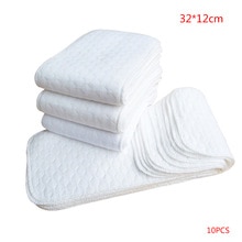 10 stuks herbruikbare babyluiers, stoffen luierinzetstukken, 1 stuk 3- laags inzetstuk, 100%  wasbare babyverzorgingsproducten van katoen