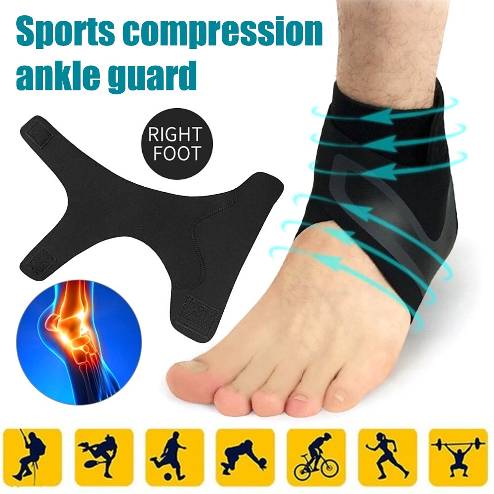 Voet Mouw Ondersteuning Enkel Bandage Zwart Polyester Vezel Duurzaam Veiligheid Been Training