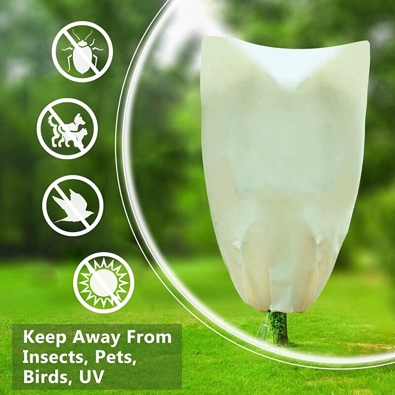 Frost Protection Fleece, 2 Packs Winter Fleece Plant Cover, Plant Fleece Frost Protection,Garden Fleece Jacket