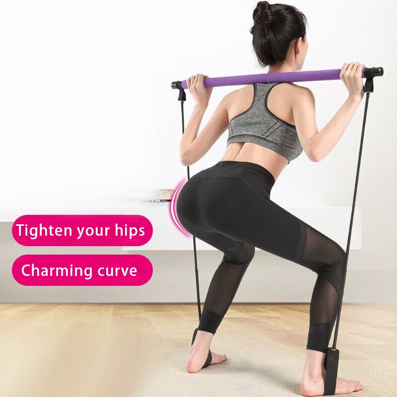 Oefening Weerstand Band Yoga Stok Pilates Stok Draagbare Fitness Weerstand Band Elastische Band Touw Voor Body Workout Thuis