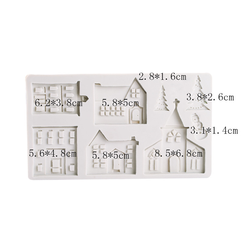 Kerstmis Peperkoek Huis Silicone Mold Chocolate Cookies Mould Fondant Cake Decorating Gereedschap