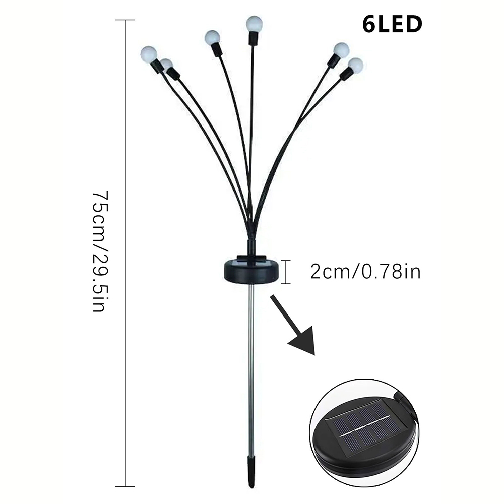 1pc stk . 6/8/10 led-pakke med solcelledrevne ildfluelys, opgraderede solcelledrevne havelys udendørs vandtætte solcelledrevne svajende landskabslys: Blå