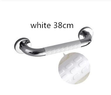 Stainless Steel Bathroom Safety Grab Bar Bathroom Shower Toilet Safety Handrail Elderly Wall Handrail Grip Handle: white 38cm