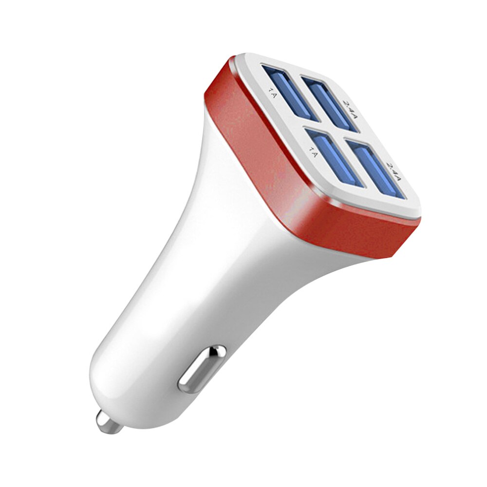 1 pc 2.4A 4 USB Ports Socket Multi Function Car Phone Charger (Black and Silver): As Shown 4