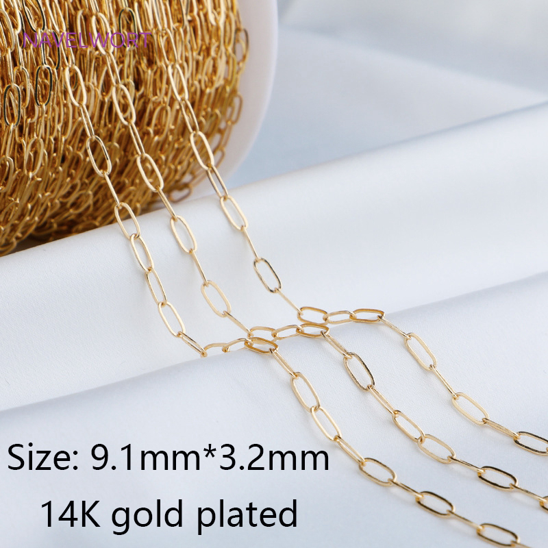 bulkkettingen voor het maken van sieraden, 14K verguld messing metalen losse kettingen DIY handgemaakte sieraden maken van benodigdheden: green