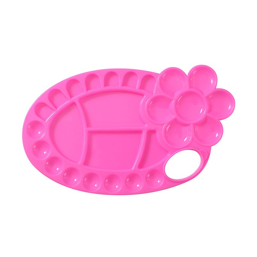 Bloem Vorm Colour Palette Kinderen Schilderen Gereedschap Plastic Verf Palet Voor Aquarel Olieverf Wit/Blauw/Roze/groen: Roze