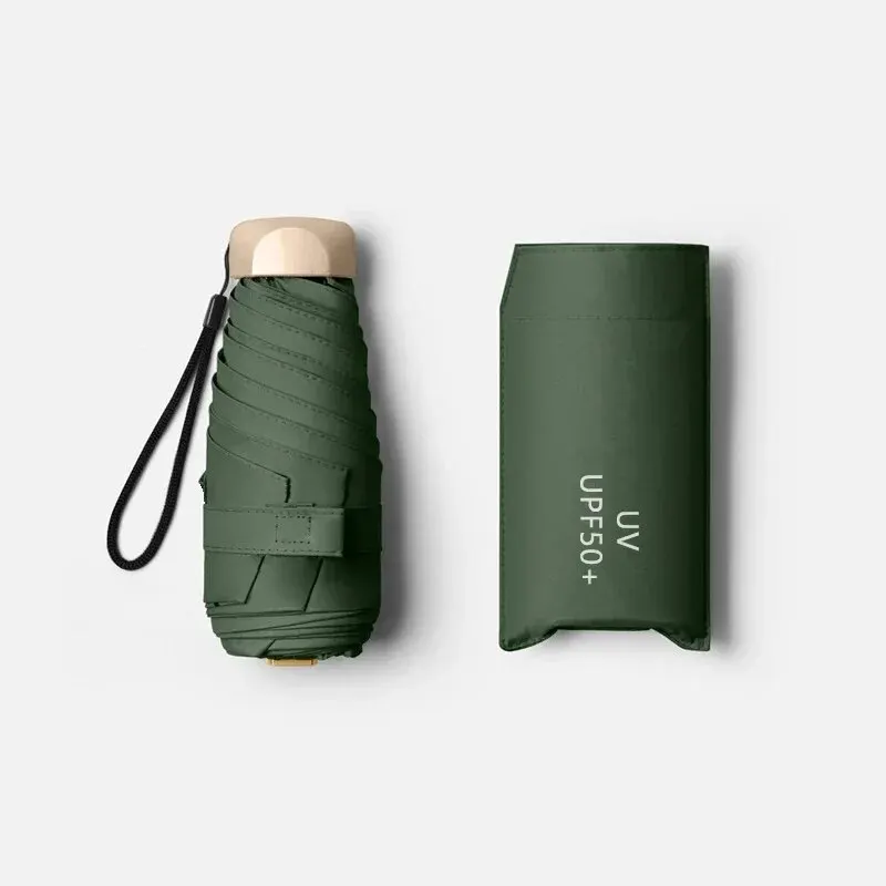 Mini-Sonnenschirm, Tasche, Regenschirm, Vinyl, faltbar, UV-Schutz, UV-Schutz, Sonnenschutz, Taschen-Sonnenschirm, Kapsel: Orange