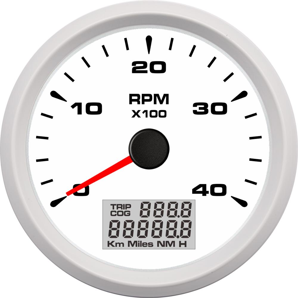 Universal 85mm rpm omdrejningstæller måler 0-3000 rpm /0-4000 rpm /0-6000 rpm /0-8000 rpm marine lcd omdrejningsmålere med trip timetællere: Ww 4000 omdr./min