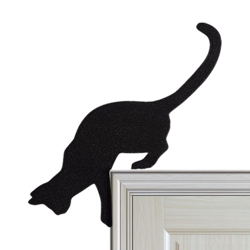Indoor Halloween Door Toppers Corner Sign Cat Silhouette Decorative Signs & Plaques Cat Black Hanging Ornament Doors Frame Decor