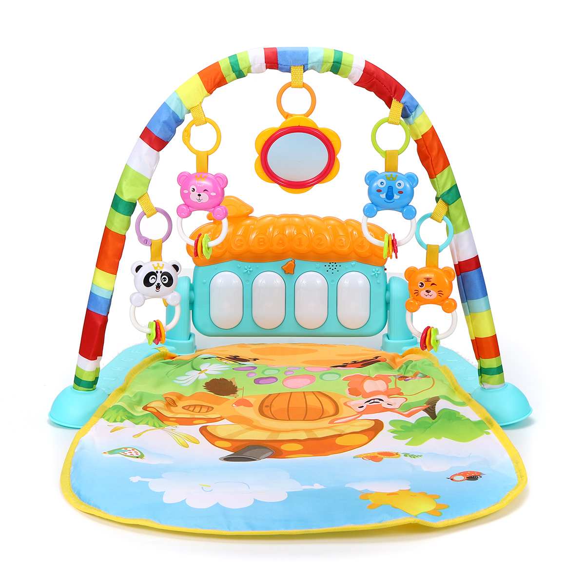 Baby Muziek Speelmatten Pedaal Piano Toetsenbord Tapijt Educatief Rack Speelgoed Mat Leuke Animal Baby Gym Tapis Puzzels Mat