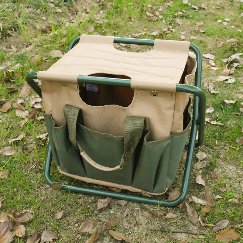 Syer udendørs foldning fiskeri skammel dobbelt brug opbevaringspose folde stol aftagelig have kit hvilestol