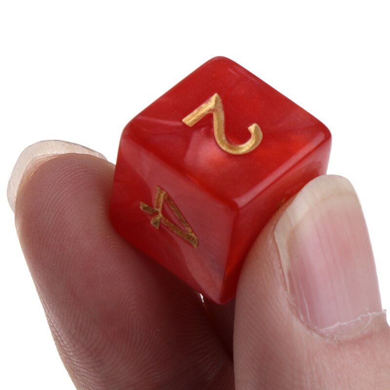 10 stücke Mehrfarbig 6 Seitige 16mm Perle aufbringen Harz Würfel Brettspiel Zubehör 62KF