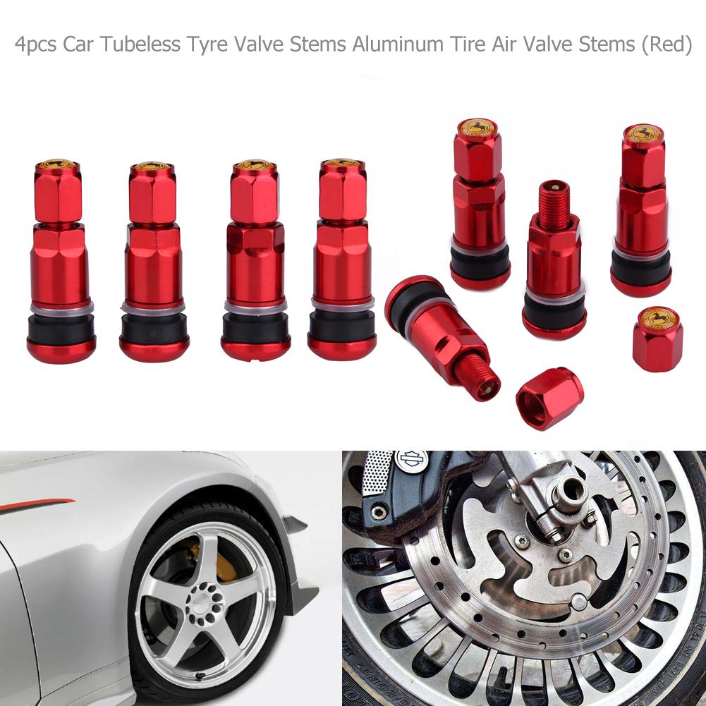 Válvula de rueda neumático sin tubo Universal de Metal para motocicleta de 4 uds, tapas de vástago de aleación de aluminio para neumáticos, vástagos de válvula de aire, accesorios para automóviles