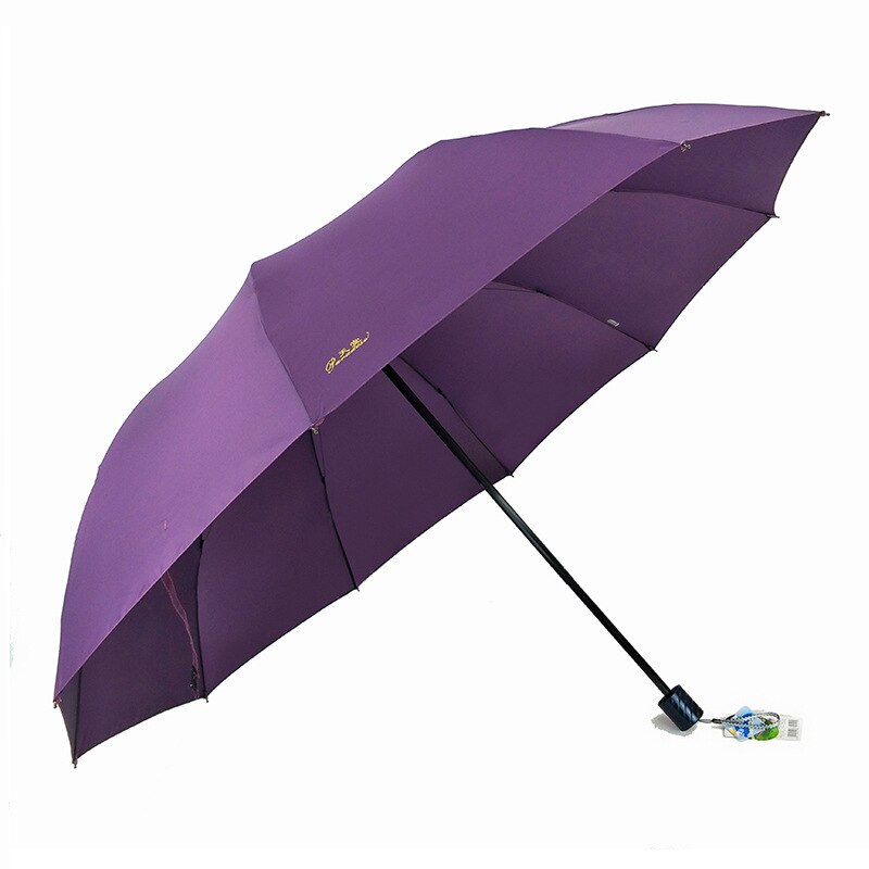 Tiantang paraply 33212e regn eller skinne dobbelt formål tre foldning ti ben ekstra stor 10 ben ekstra stor tre regn paraply p: Mørke lilla