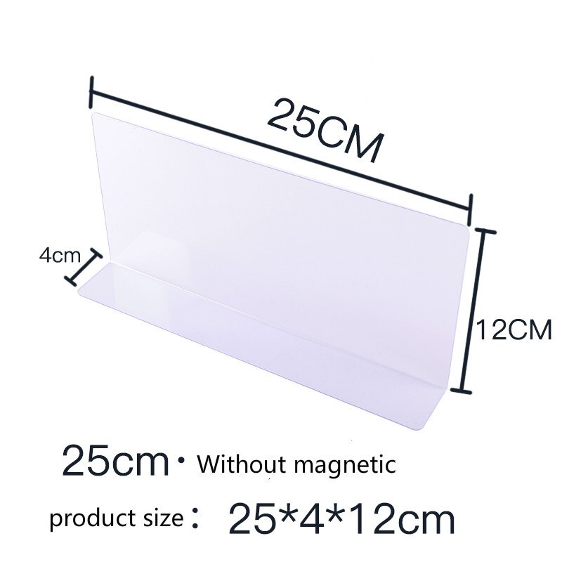 L-shape Commodities Separator Merchandise Guard Strip Supermarket Pvc Magnetic Clear Shelf Divider: 6